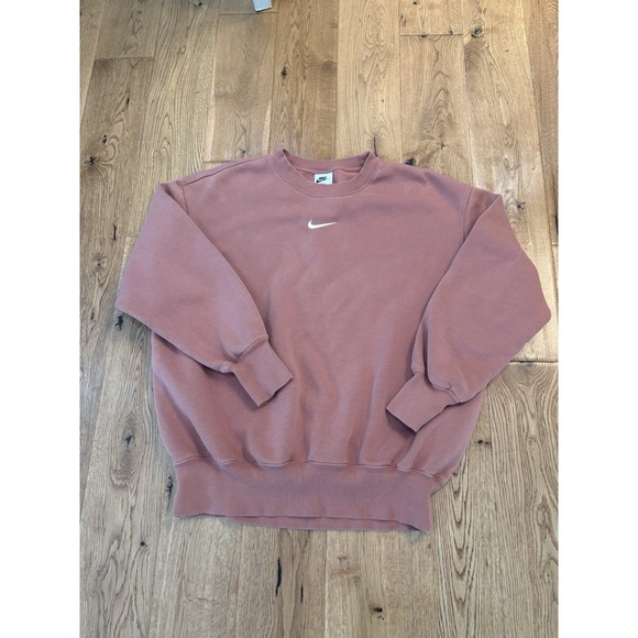 Nike Tops - Nike Women's Oversized Crewneck Sweatshirt Mauve XS DQ5733-634 Center Swoosh